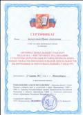 Сертификат участия в семинаре Профессиональный стандарт педагога